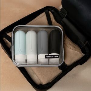 Members Only Travel Bottle Set - Black, Gray, Light Blue